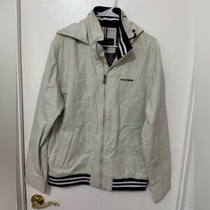 Tommy Hilfiger Men Cream Windbreaker Jacket Lightweight Casual. Size Medium.